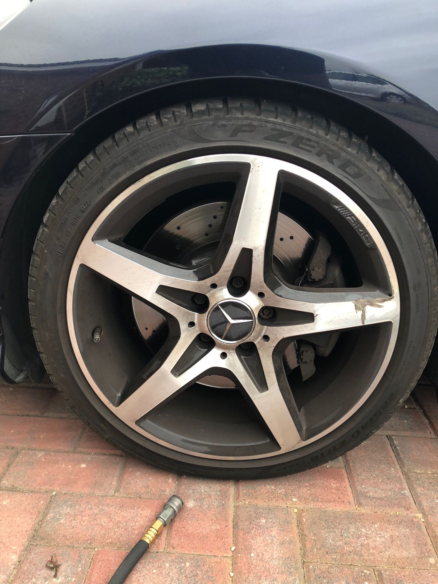 Mercedes alloy before repair